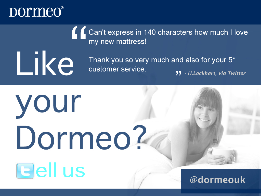 Dormeo Customer Review via Twitter