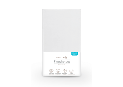 Evercomfy Fitted Sheet Pure White, Super King