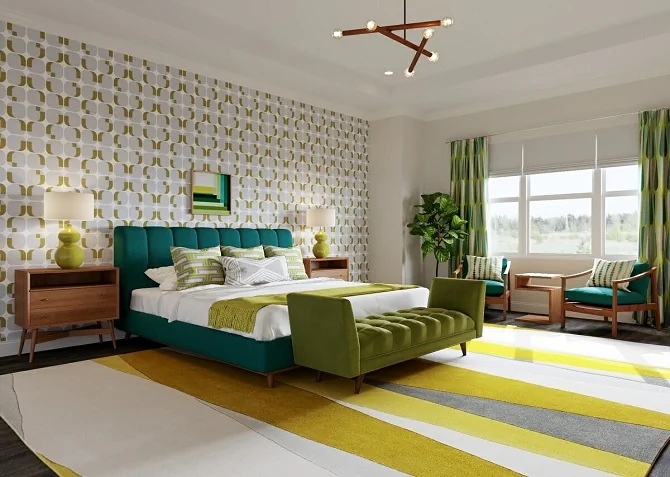 Large Bedroom with 60's decoration