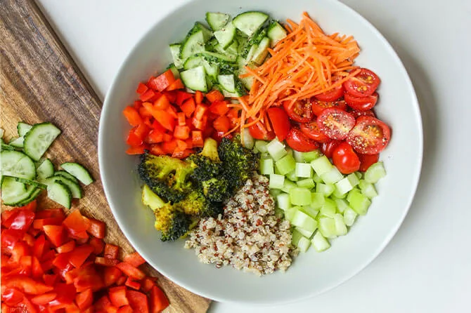 Meal made of healthy food