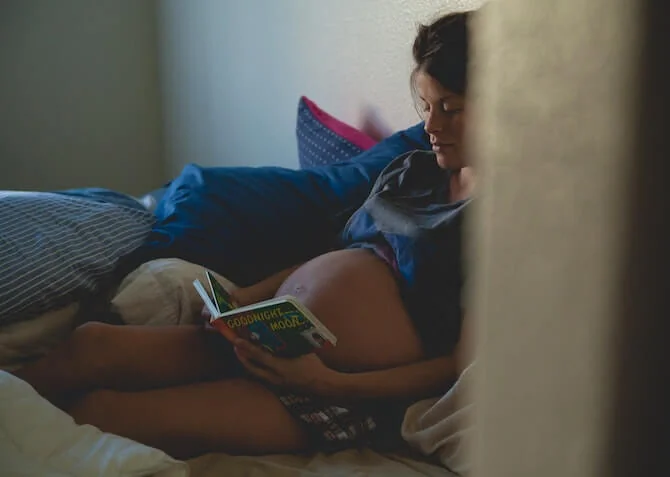 pregnant woman in bed