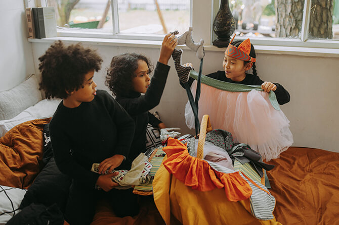 Children in fancy dress for Halloween