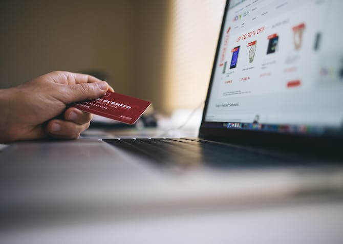 using a credit card to make an online purchase