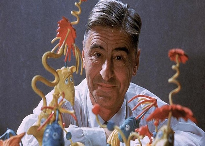 Dr Seuss with models of his characters