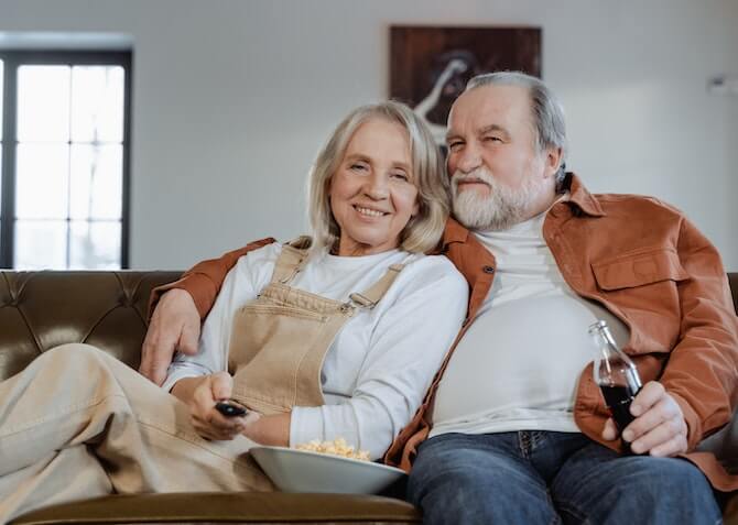 old couple on sofa