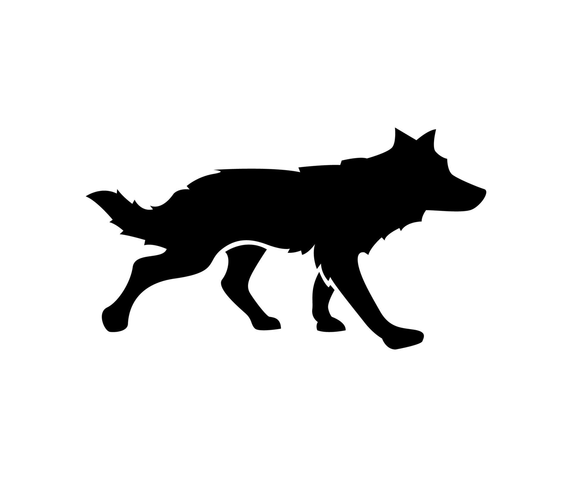 Wolf chronotype vector art black and white